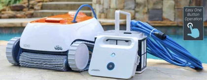 Dolphin Echo robotic pool cleaner with caddy and cable